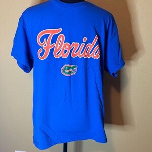 Blue Florida Gator T-Shirt with Gator Logo and Pepsi Log on Back